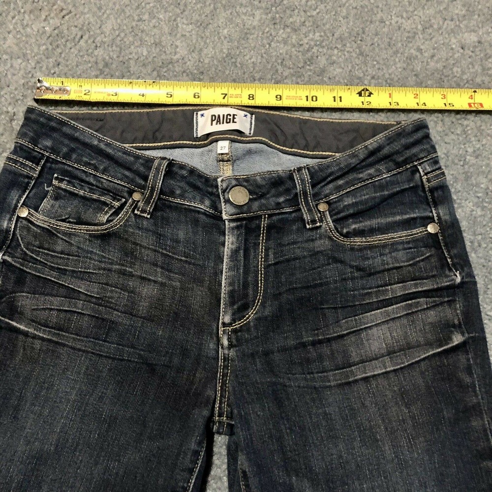 Paige Jeans 27 Skyline Straight Dark Blue Low Rise 30 Inseam Women’s - Picture 7 of 11